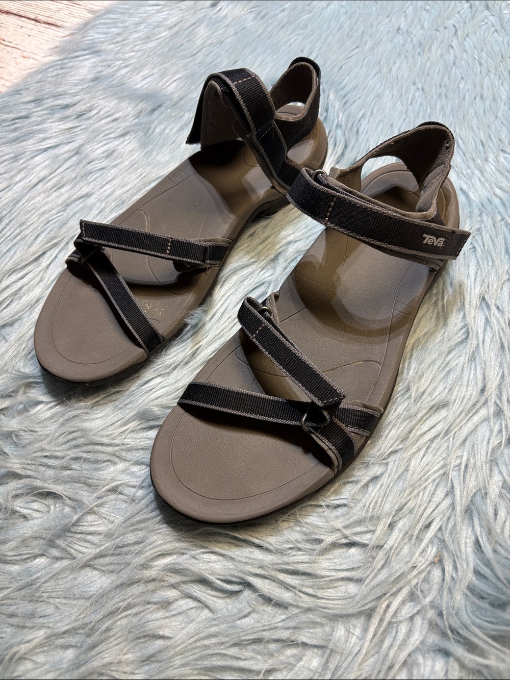 Teva Women's Black Strap Spider Rubber Sport Hiking Sandals sz 10